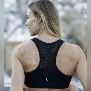 ZYIA Black Mesh Racerback Sports Bra